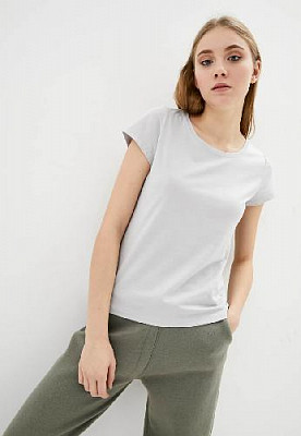 T-shirt with round collar color: Light gray