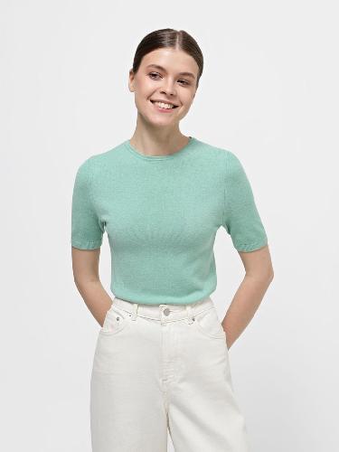 T-shirt is knitted Color: Turquoise