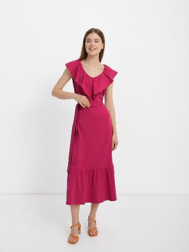 Basque Waist Dress Color: Crimson