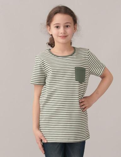 T-shirt with stripes Color: Laurel / Milk