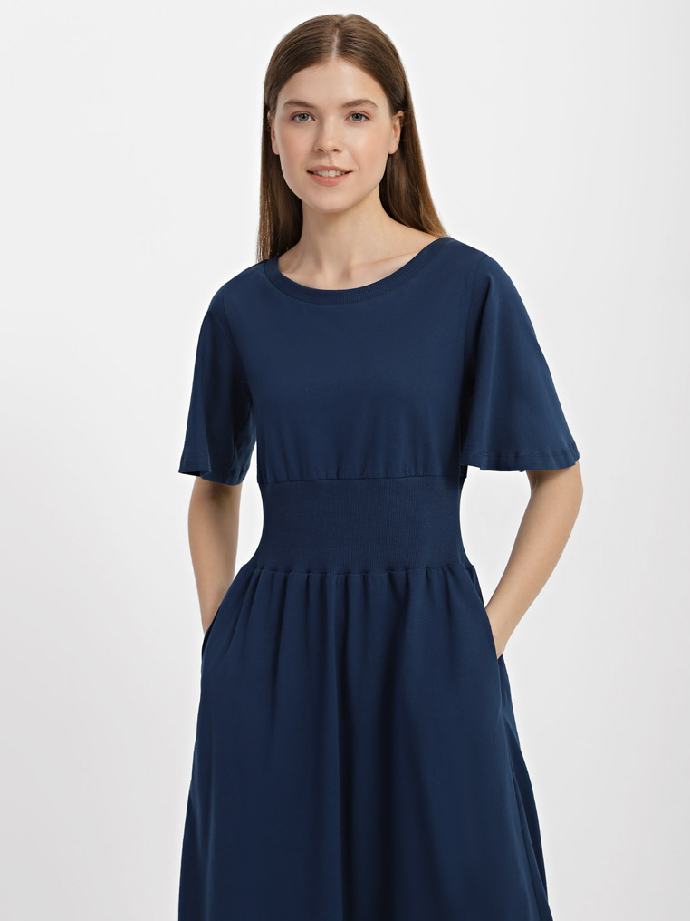 Dress with an elastic insert