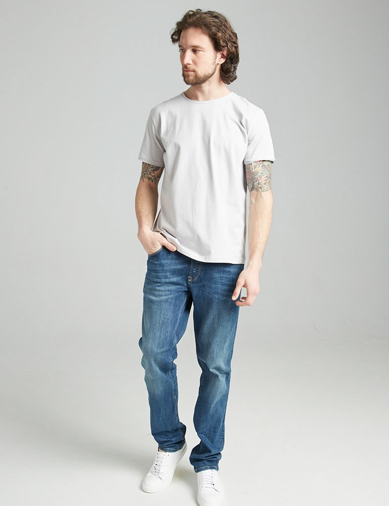 T-shirt with untreated edges, vendor code: 1012-18, color: Light gray