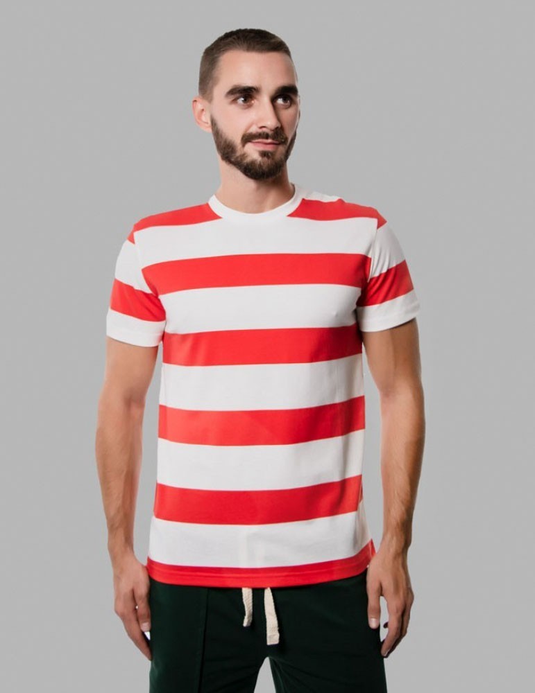 Striped T-Shirt, vendor code: 1012-01, color: White / Red
