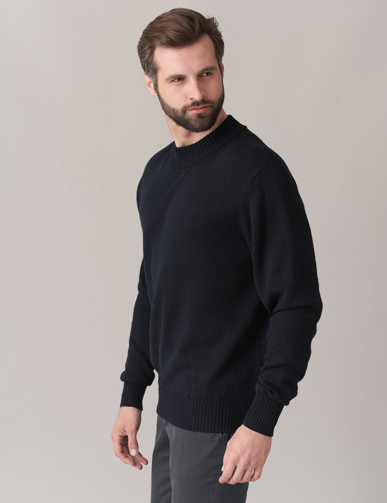 Knitted sweater, vendor code: 1026-03-B, color: Dark blue