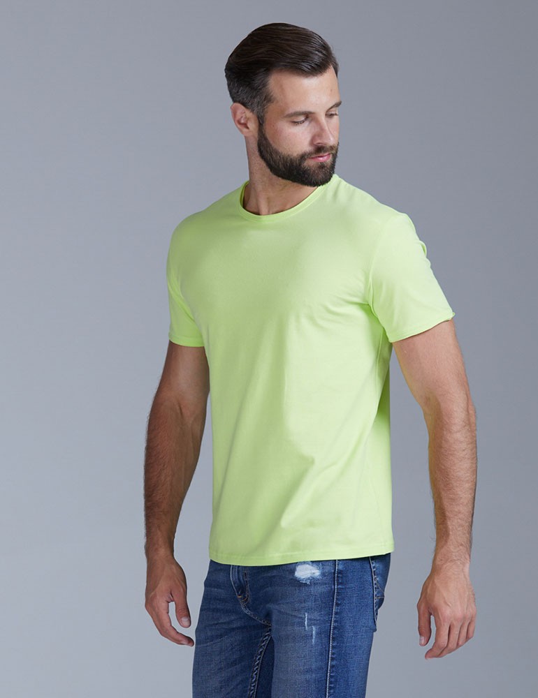 T-shirt with untreated edges, vendor code: 1012-18, color: Light green