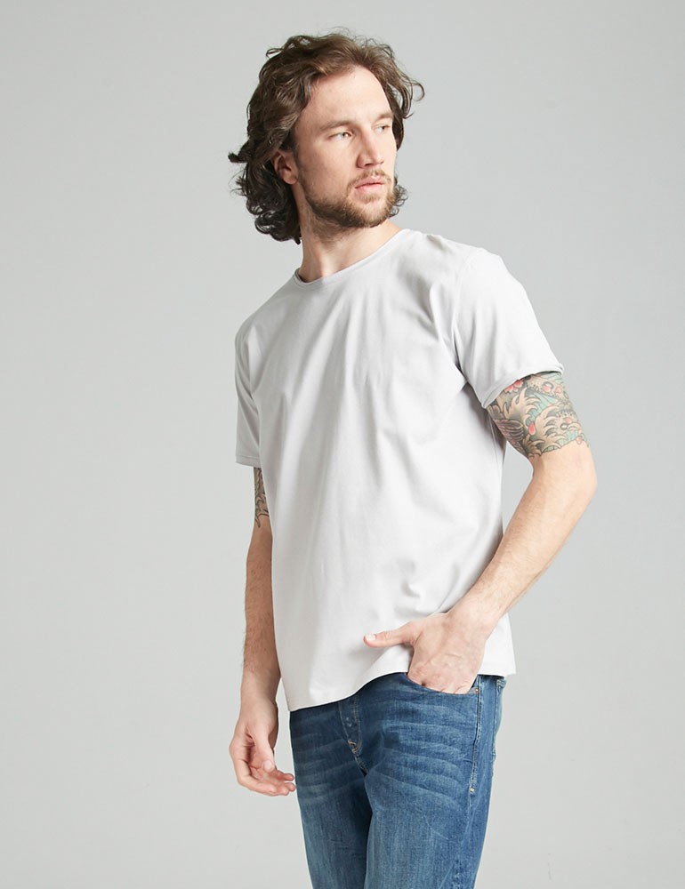 T-shirt with untreated edges, vendor code: 1012-18, color: Light gray
