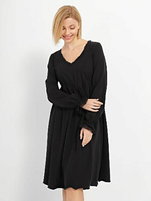 Nightgown with lace color: Black