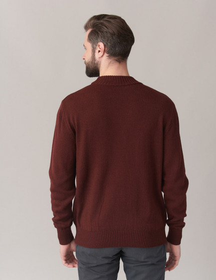 Knitted sweater, vendor code: 1026-03-B, color: Burgundy