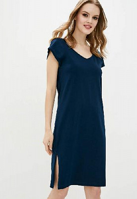 Dress with open back color: Dark blue