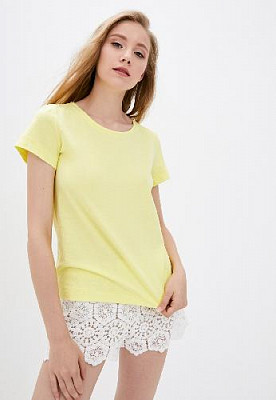 T-shirt with round collar color: Yellow