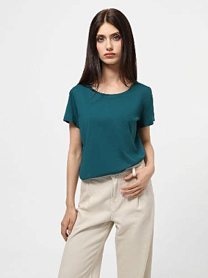 T-shirt with round collar color: Dark turquoise
