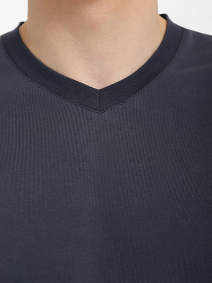 V-neck T-shirt, vendor code: 1912-06, color: Steel blue