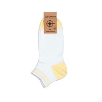 Шкарпетки короткі, арт: 6210, колір: БІЛИЙ/жовтий
