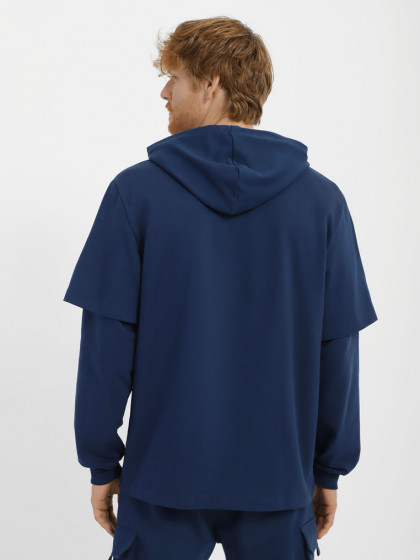 Hoodie with double sleeves, vendor code: 1080-24, color: Blue