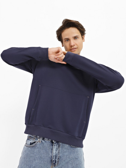 Sweatshirt with cuff in front, vendor code: 1020-37, color: Dark blue