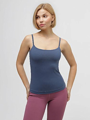 T-shirt with thin straps color: Blue-gray