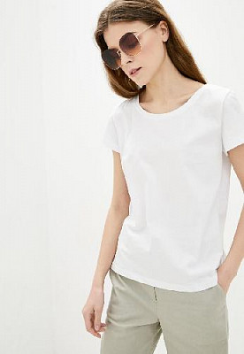 T-shirt with round collar color: White