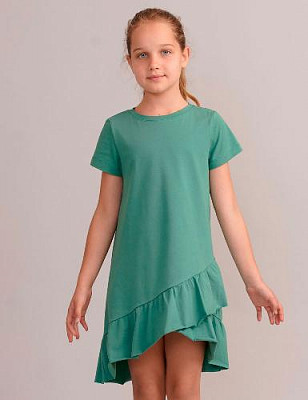 Платье с асимметричным низом цвет: Зеленый