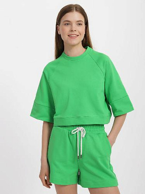 Cropped sweatshirt color: Bright green
