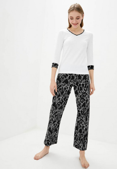 Пижама, кофта с штанами, арт: 2070-20, цвет: Белый / Черный