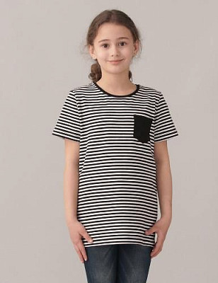 T-shirt with stripes color: White / Black