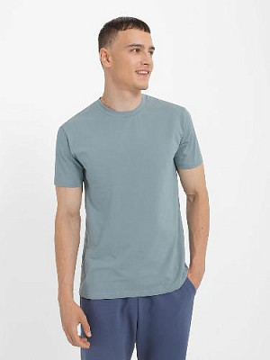 T-shirt color: Gray-blue
