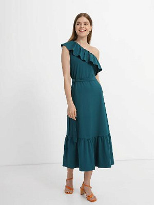 Dress with an open shoulder color: Dark turquoise