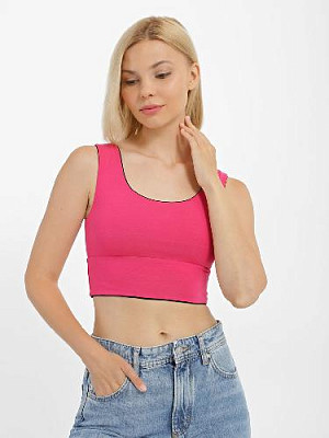 Top with a cut color: Bright pink