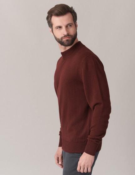 Knitted sweater, vendor code: 1026-03-B, color: Burgundy