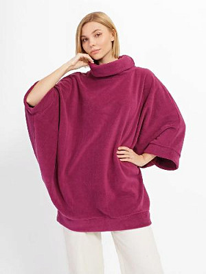 Fleece poncho color: Fuchsia