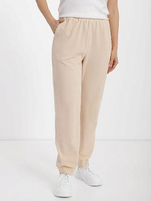 Velor pants with cuffs color: Cream