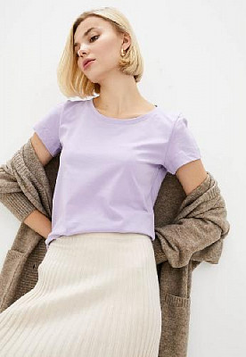 T-shirt with round collar color: Lilac