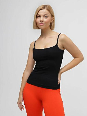 T-shirt with thin straps color: Black