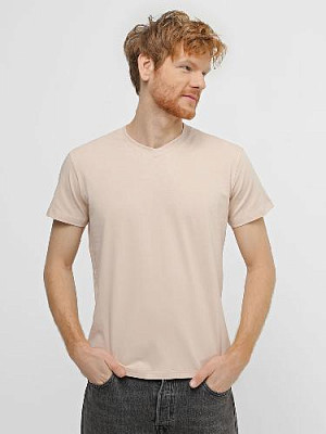V-neck T-shirt color: Beige