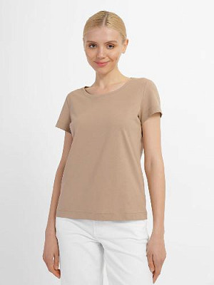 T-shirt with round collar color: Sandy