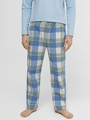 Plaid home pants (flannel) color: Blue