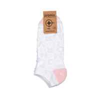 Шкарпетки з літерами, арт: 6209, колір: БІЛИЙ/рожевий