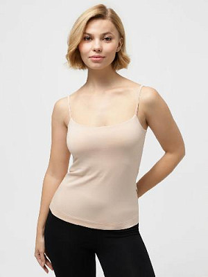 T-shirt with thin straps color: Beige