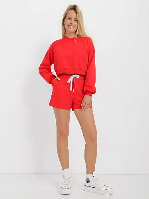 Cropped sweatshirt color: Red