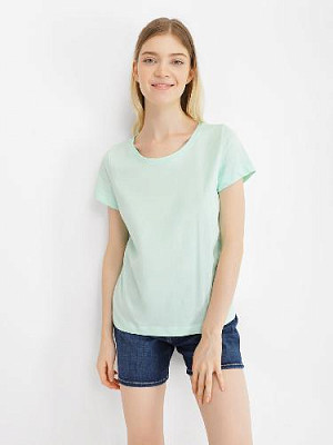 T-shirt with round collar color: Menthol