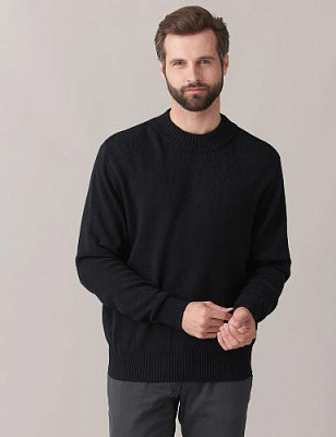 Knitted sweater color: Dark blue