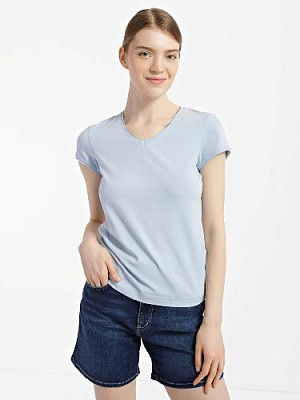 T-shirt with untreated edges color: Blue
