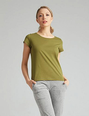 T-shirt with round collar color: Green