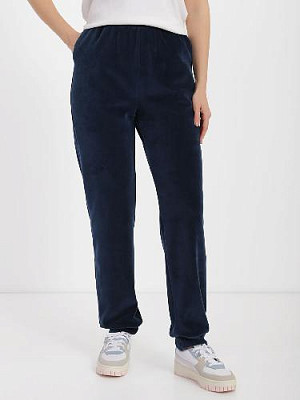 Velor pants with cuffs color: Dark blue