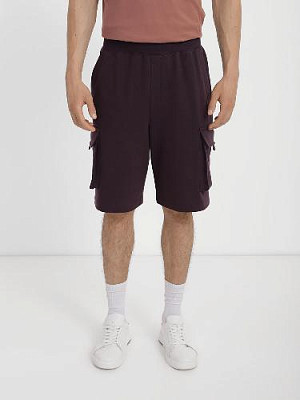 Shorts with patch pockets color: Plum