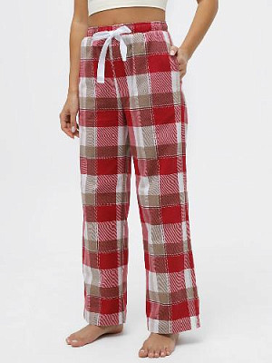 Plaid home pants (flannel) color: Red