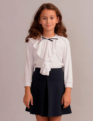 Blouse with frill color: White