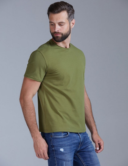 T-shirt with untreated edges, vendor code: 1012-18, color: Khaki