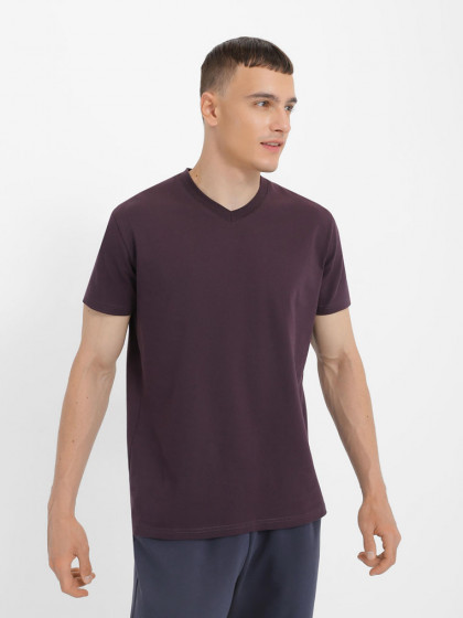 V-neck T-shirt, vendor code: 1912-06, color: Plum