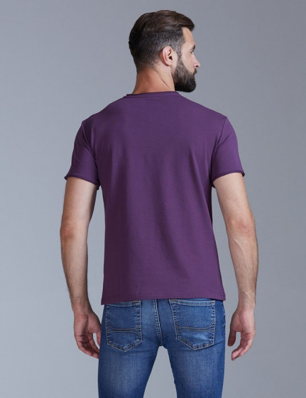 T-shirt with untreated edges, vendor code: 1012-18, color: Plum